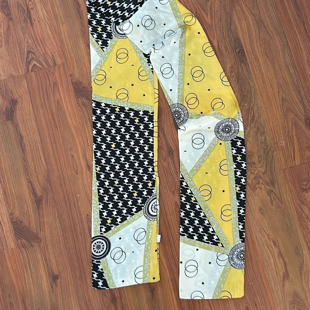 Classy scarf black and white hound tooth printed design scarf silky